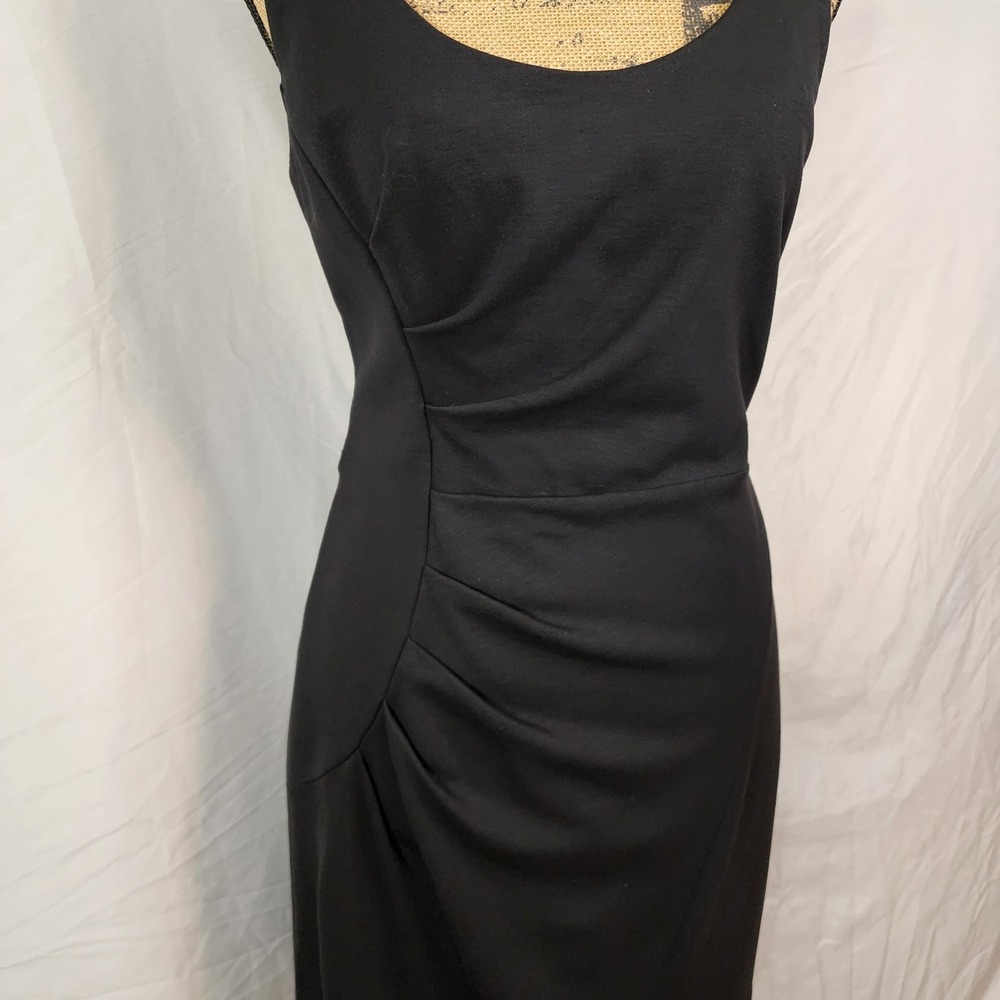 MILLY Size Large LBD Ruched Tucked Rose Gold Exposed Zipper Mini Cocktail Dress - Picture 8 of 10